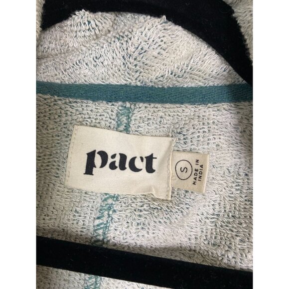 Pact Organic Cotton Women Open Front Cardigan Size Small Green Terry Sustainable - Picture 3 of 16